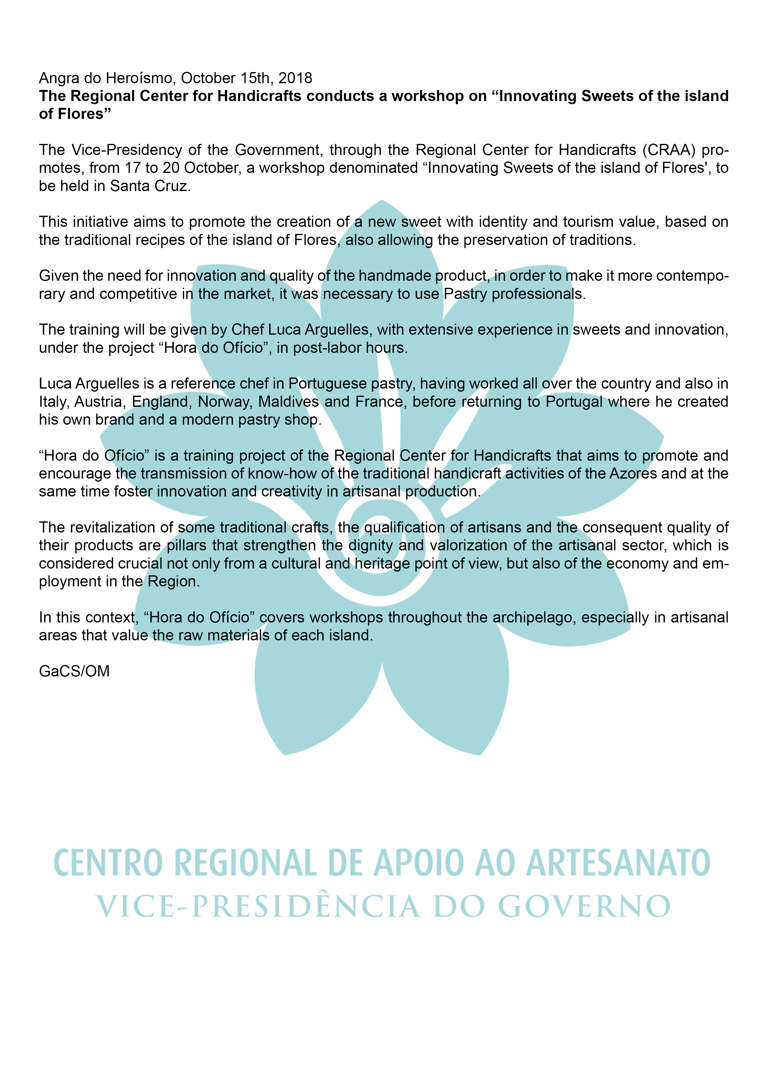 Centro Regional de Apoio ao Artesanato realiza uma formacao sobre Inovar a Docaria da ilha das Flores EN